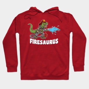 Firesaurus Dinosaur Firefighter Cartoon Hoodie